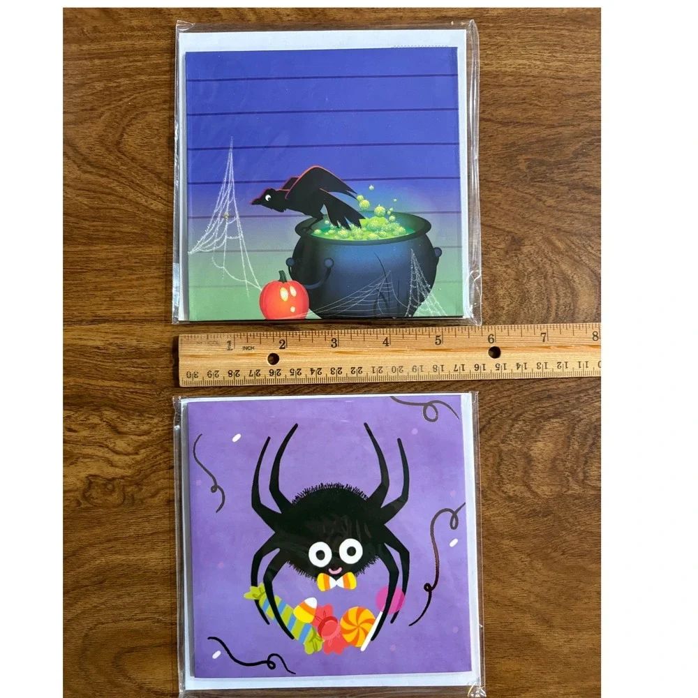 2 UP With Paper Treasures Halloween Pop Up Greeting‎ Cards Spider & Cauldron New